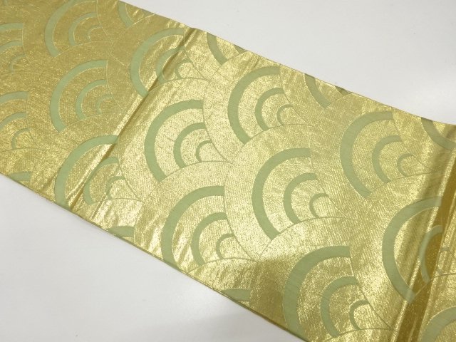 JAPANESE KIMONO / ANTIQUE AOI-NAMI PATTERN WOVEN ODORI OBI (MATERIALS)